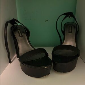 Nine West Black Strappy Heels
